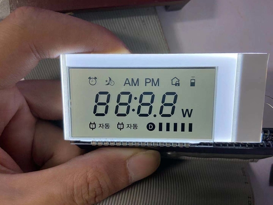 Tn 7 بخش صفحه نمایش LCD 12 O ساعت مثبت مونوکروم ماژول Lcd Transmissive شفاف برای ساعت