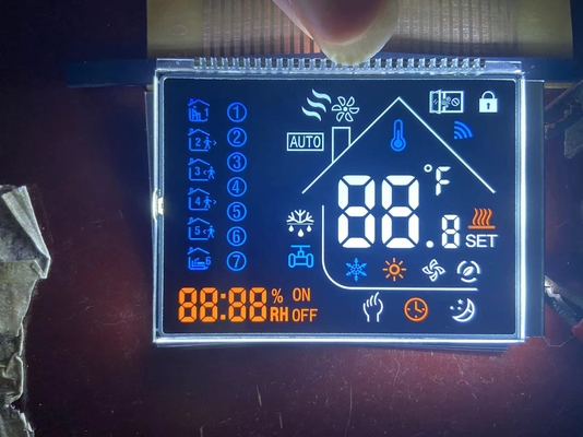 صفحه نمایش LCD 12 O Clock VA Display Transmissive Digit Graphic LCD Glass Va برای ترموستات