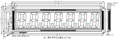 سریال 7 قسمت STN ماژول نمایشگر LCD 7 رقمی حالت Polarizer انتقال