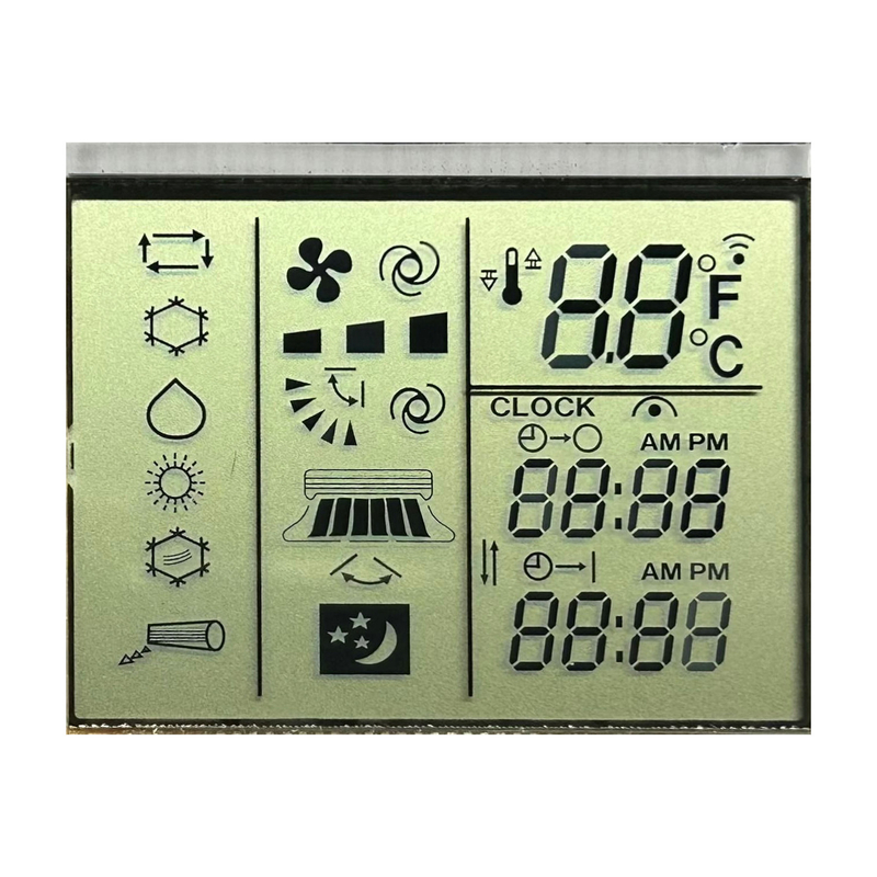 3.0 V مثبت بازتاب بخش TN LCD تهویه مطبوع کنترل از راه دور کنترل دمای