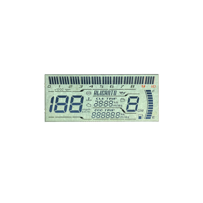 تولید کننده ارزان سفارشی صفحه نمایش LCD HTN هشت شکل تک رنگ 7 بخش صفحه نمایش گرافیک LCD برای ابزار موتورسیکلت