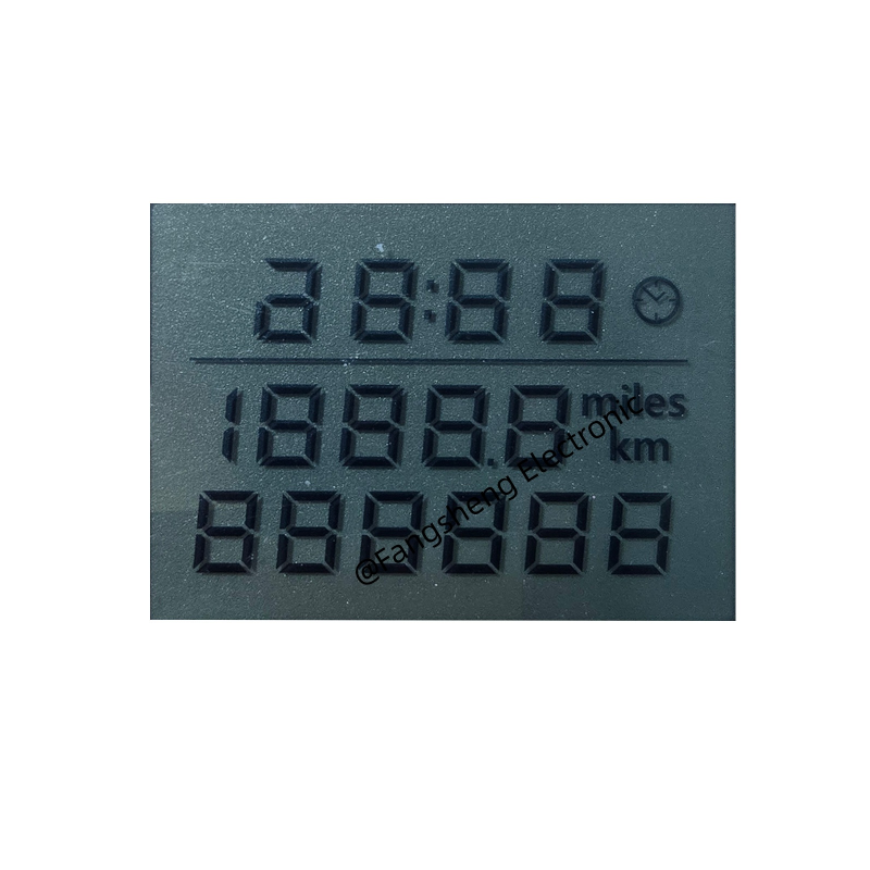 صفحه نمایش LCD سفارشی برای سرعت سنج صفحه نمایش LCD قطعه OEM ODM برای موتور سیکلت TN LCD تک رنگ