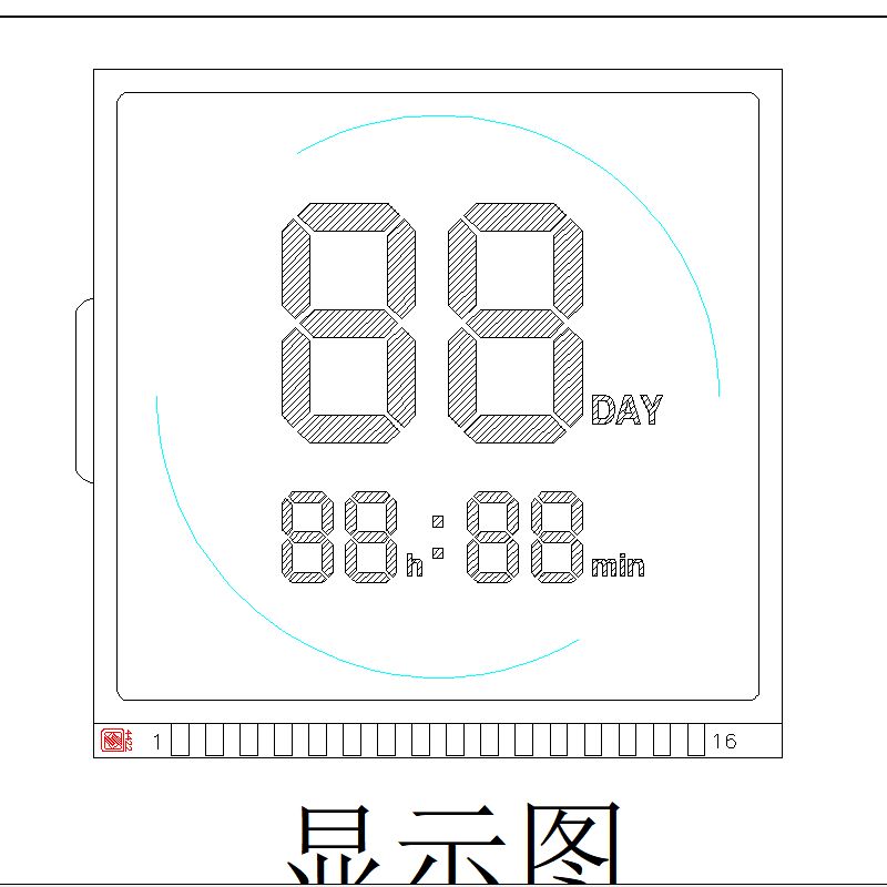 TN LCD سفارشی 2 رقمی 7 بخش نمایشگر LCD نمایشگر منعکس کننده صفحه نمایش LCD مثبت برای تایمر