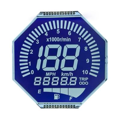 صفحه نمایش LCD متریکس HTN سفارشی هشت شکل مونو کروم 7 بخش صفحه نمایش گرافیک LCD برای ابزار موتورسیکلت