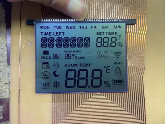 OEM FSTN صفحه نمایش LCD حالت مثبت گرافیک تک رنگ 12 ساعت زاویه مشاهده برای ترموستات