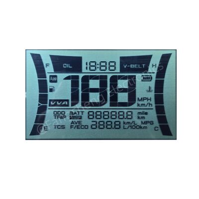 صفحه نمایش LCD سفارشی سرعت سنج موتور سیکلت 7 سگمنت Htn LCD Screen Transflective Motorcycle Speedometer سازنده سرعت سنج موتور سیکلت