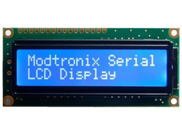 آبی منحنی 16x2 ماژول ال سی دی، ال ای دی سفید LED ال سی دی نمایش نما زاویه دید گسترده
