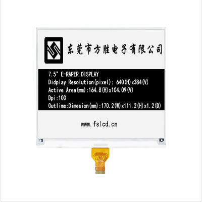 7.5 اینچ 640x384 Dots E Paper Screen Spi E Ink برای برچسب قفسه